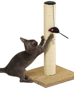 Meow Town Ultimate Scratch N’ Stow Cat Scratching Post with Catnip Infused Mouse, 21-Inches High 5